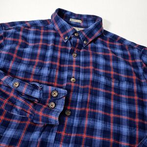 Duluth Trading Co Mens L Plaid Flannel Shirt Long‎ Sleeve Relaxed Fit Button Up